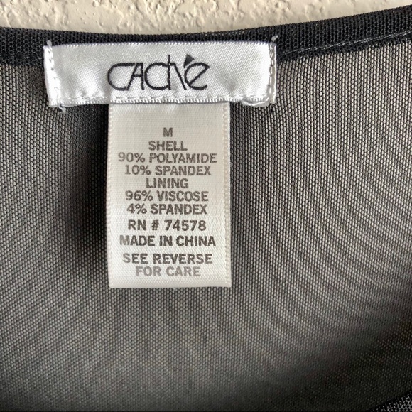 Cache sheer mesh black top long sleeve - Picture 4 of 4